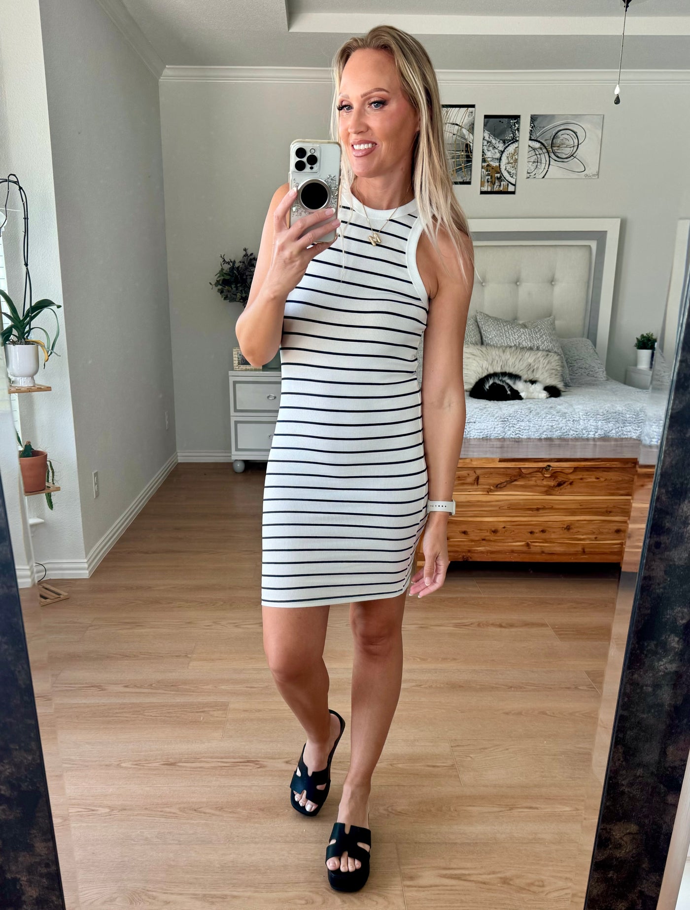 Shelly Striped Bodycon Tank Dress