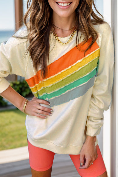 Brite Rainbow Striped Sweatshirt