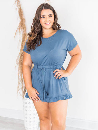 Riley Ruffled Boat Neck Romper