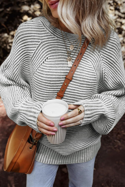 Tenley Textured Striped Dolman Sleeve Top