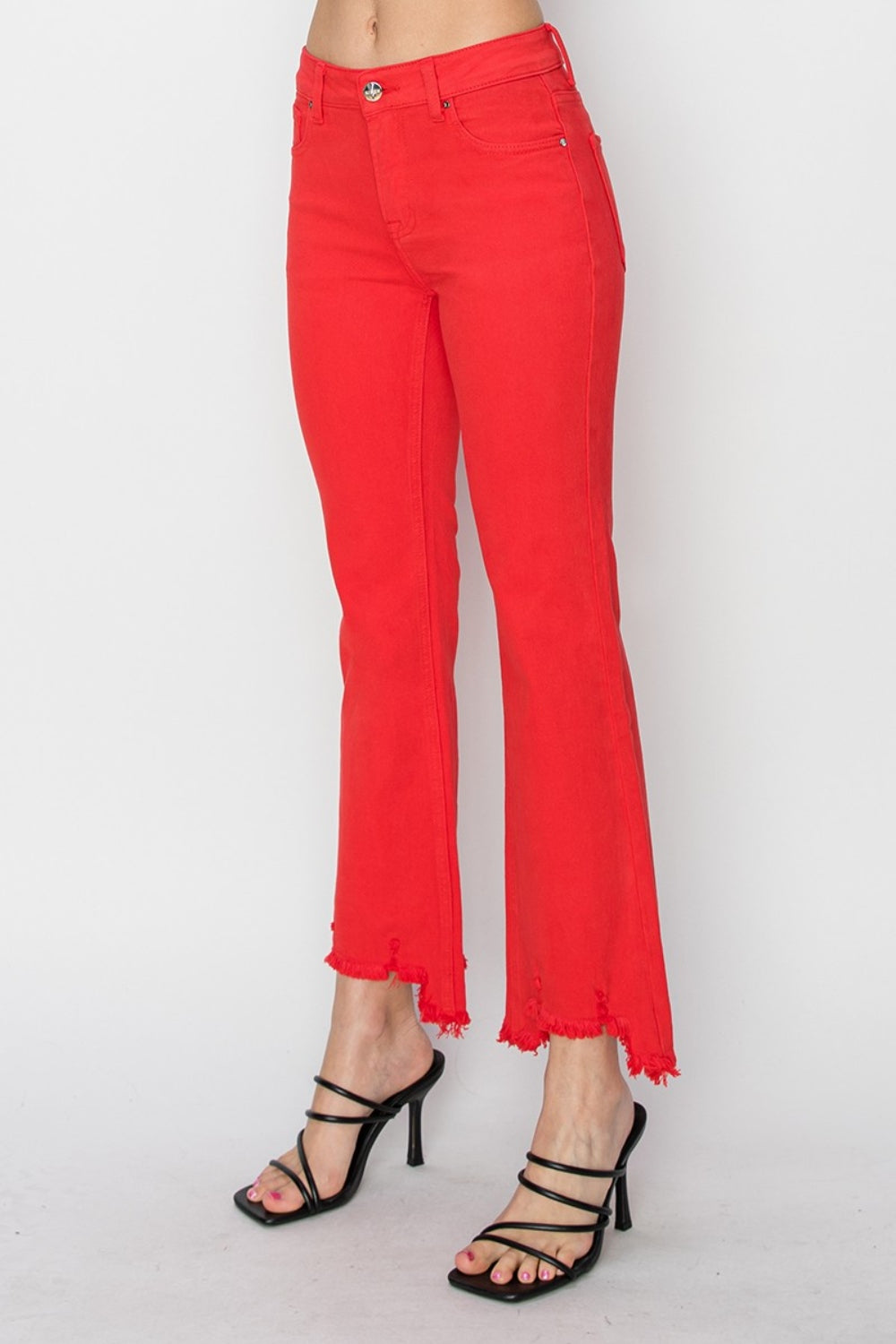 Brylee Raw Hem Red Bootcut RISEN Jeans