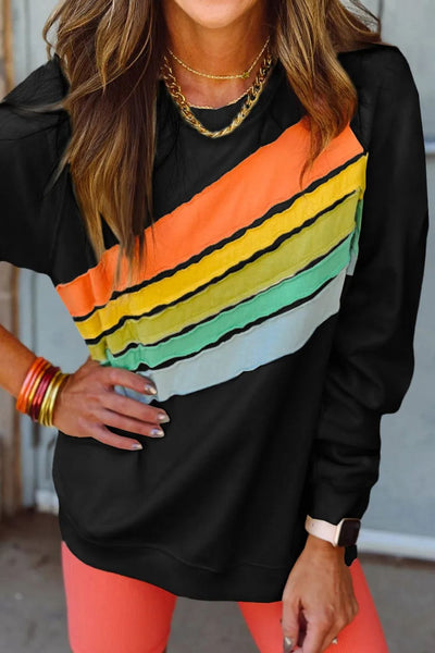 Brite Rainbow Striped Sweatshirt