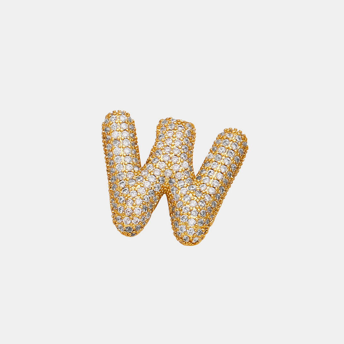 Gold Sparkle Bubble Letter Necklace V-Z