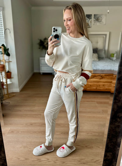 Sami Striped Light Sweatshirt and Drawstring Joggers Set