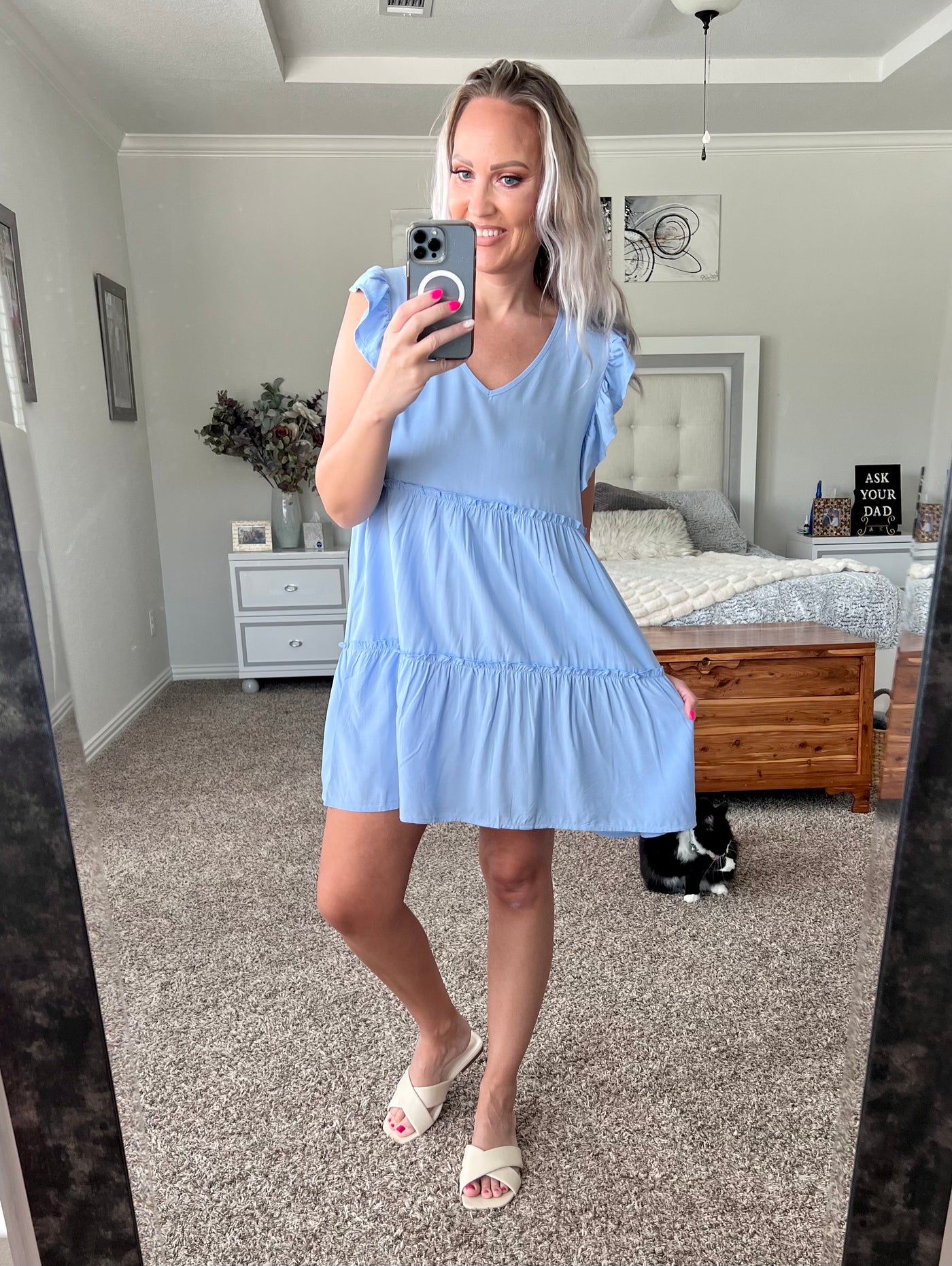 Taylynn Tiered Cap Sleeve Dress