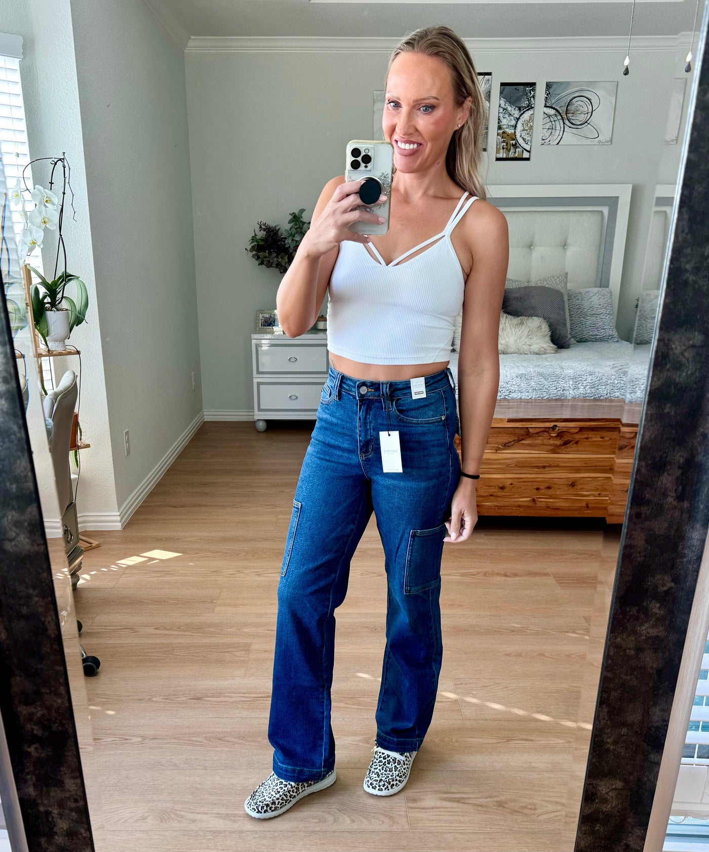 Judy Blue Full Size High Waist Straight Cargo Jeans