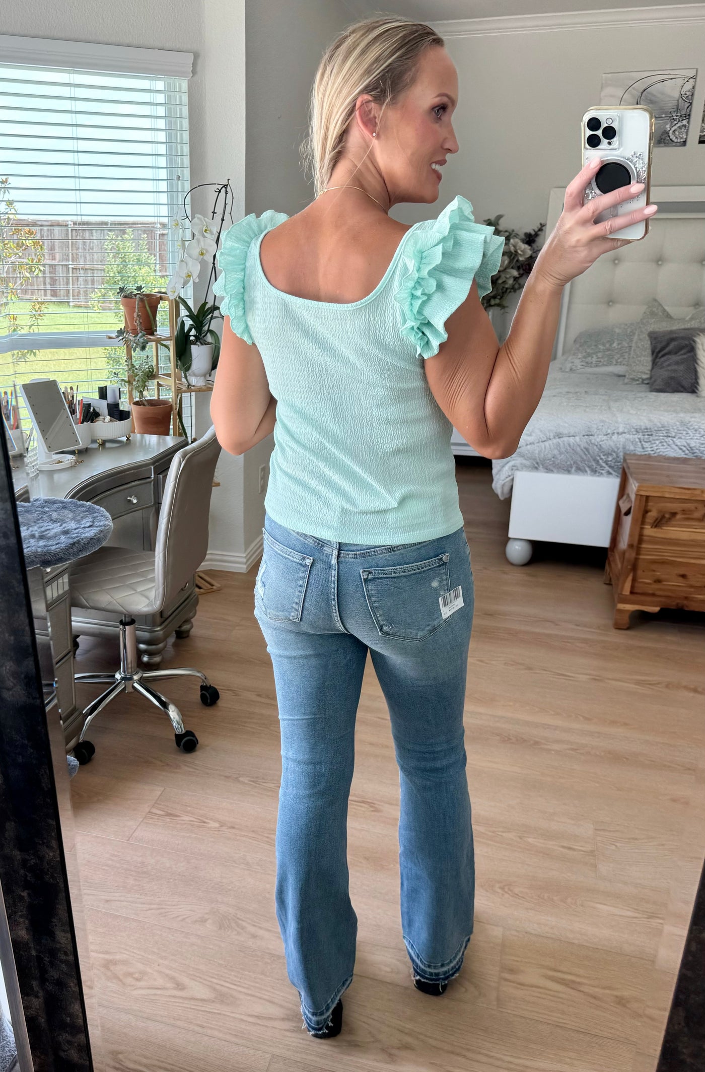 Jenna Mid Rise Destroyed Hem Distressed Judy Blue Jeans