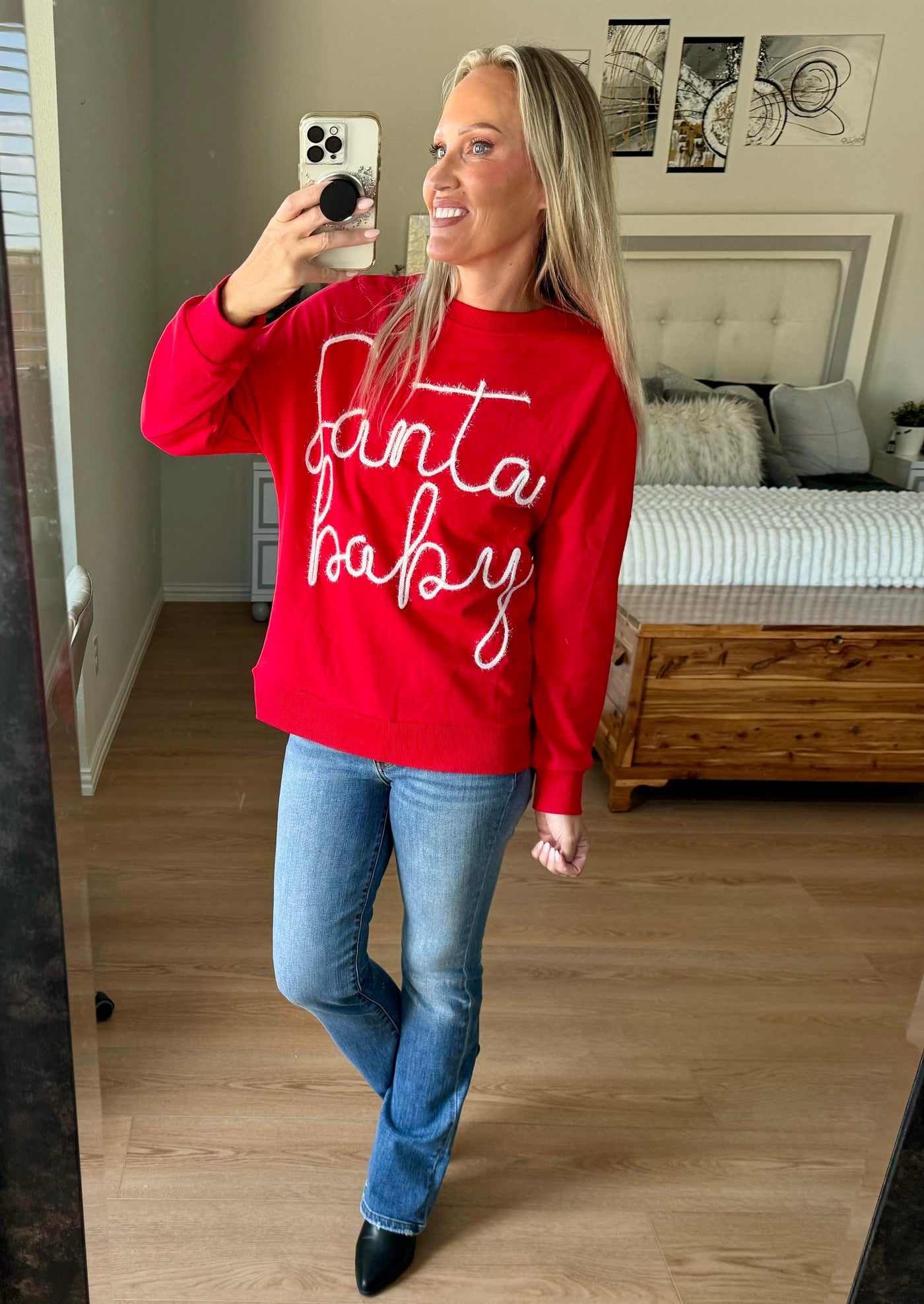 Santa Baby Appliqué Sweatshirt