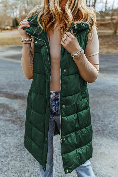 Lindsey Longline Hooded Puffer Vest