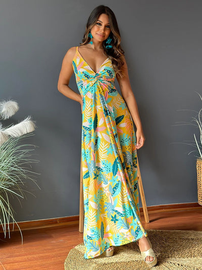 Kahlani Twisted Floral Cami Maxi Dress