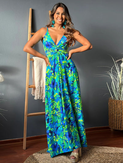 Kahlani Twisted Floral Cami Maxi Dress