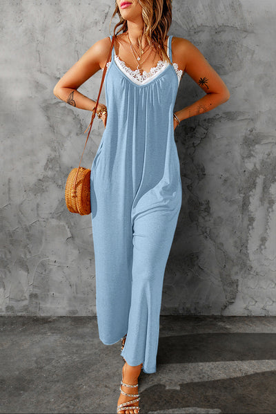 Saige Spaghetti Strap Wide Leg Jumpsuit