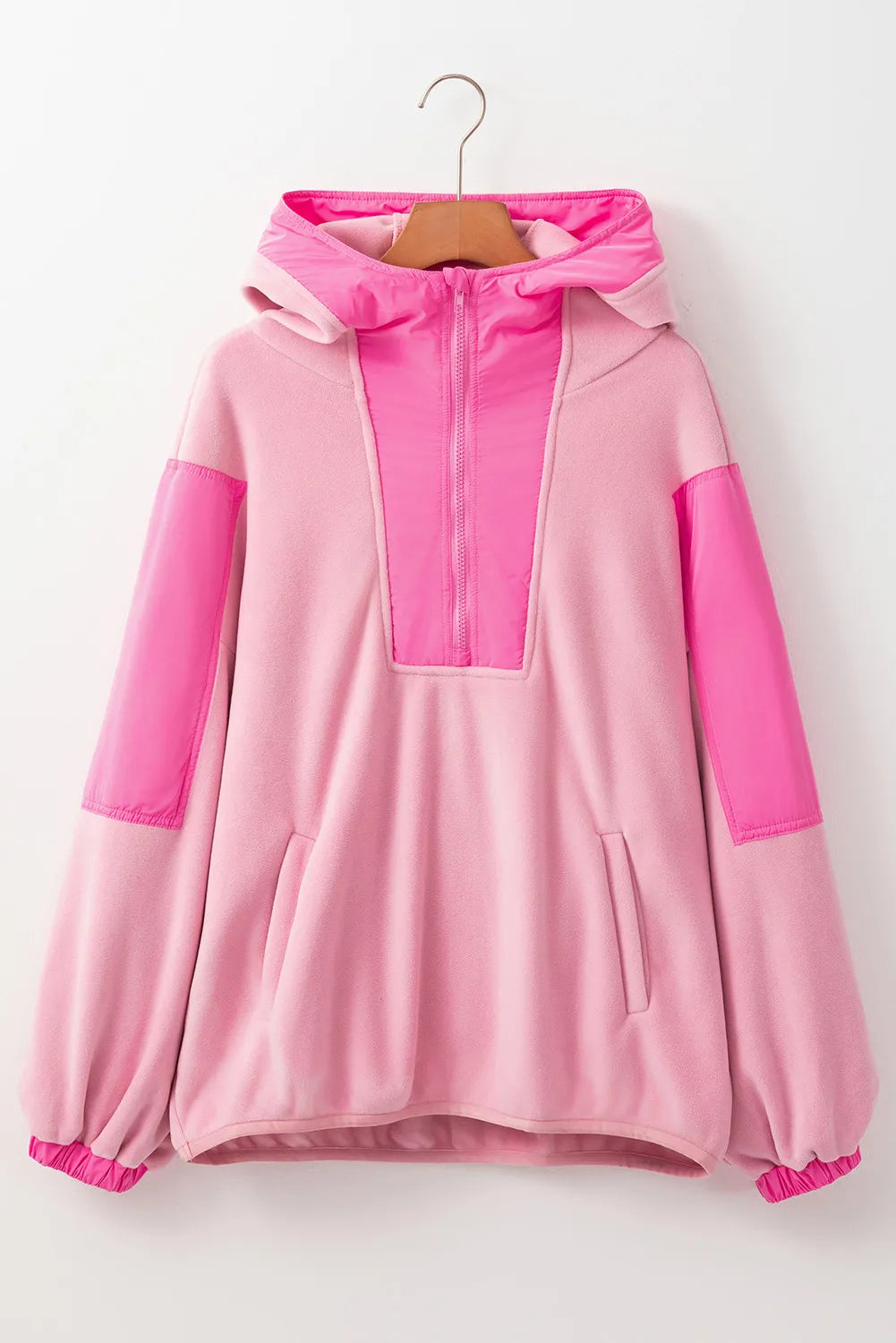 Christin Color Block Half Zip Long Sleeve Hoodie