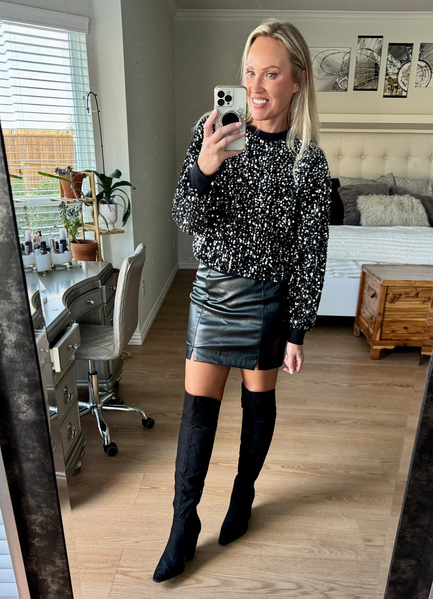 Vienna Vegan Leather Mini Skirt