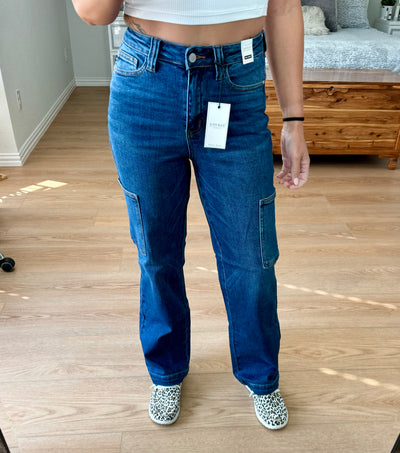 Judy Blue Full Size High Waist Straight Cargo Jeans