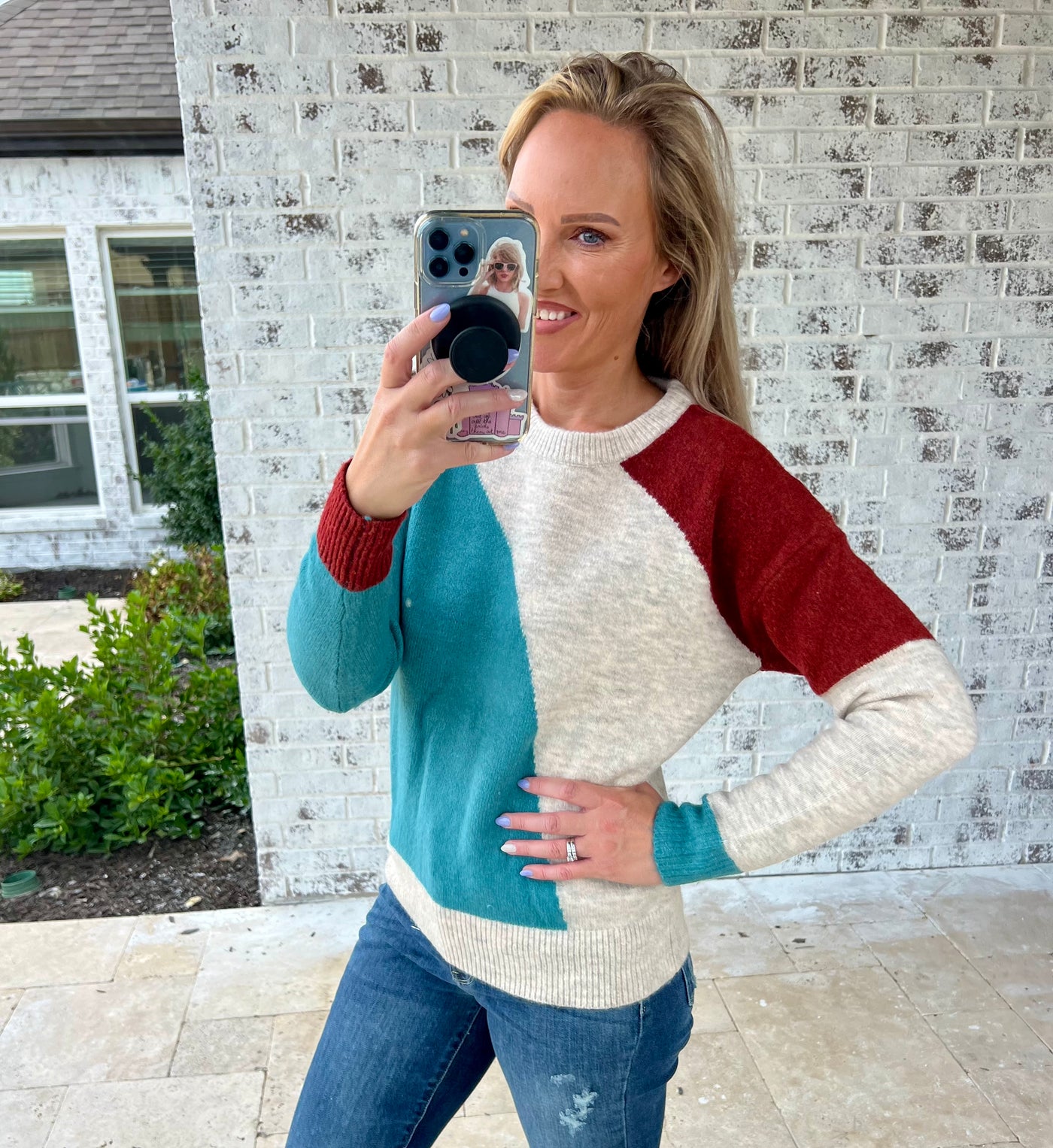 Chelsea Color Block Sweater