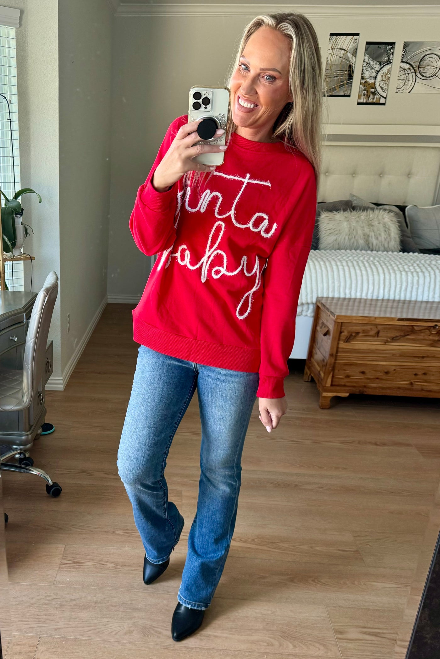 Santa Baby Appliqué Sweatshirt