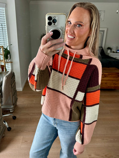 Delilah Color Block Waffle Knit Top