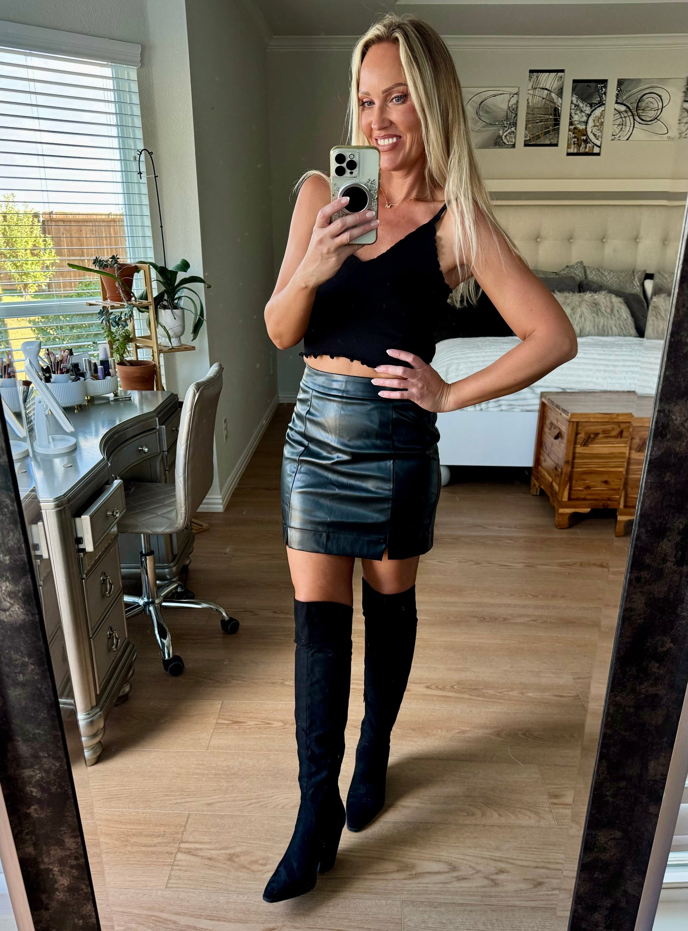 Vienna Vegan Leather Mini Skirt