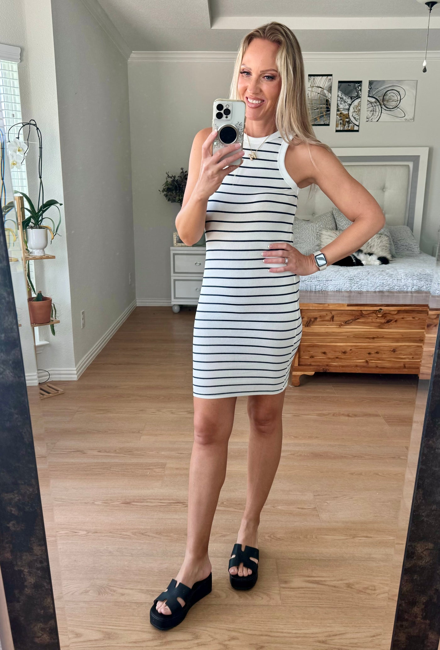 Shelly Striped Bodycon Tank Dress