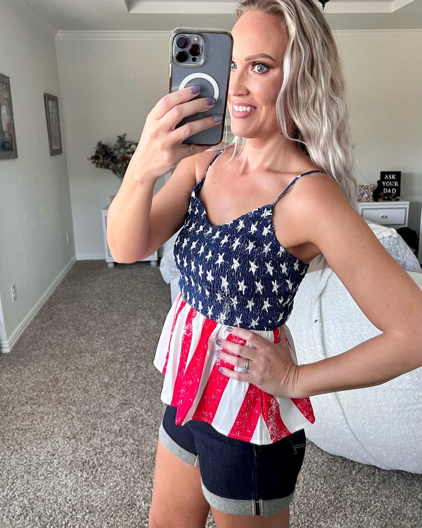 God Bless America Peplum Tank