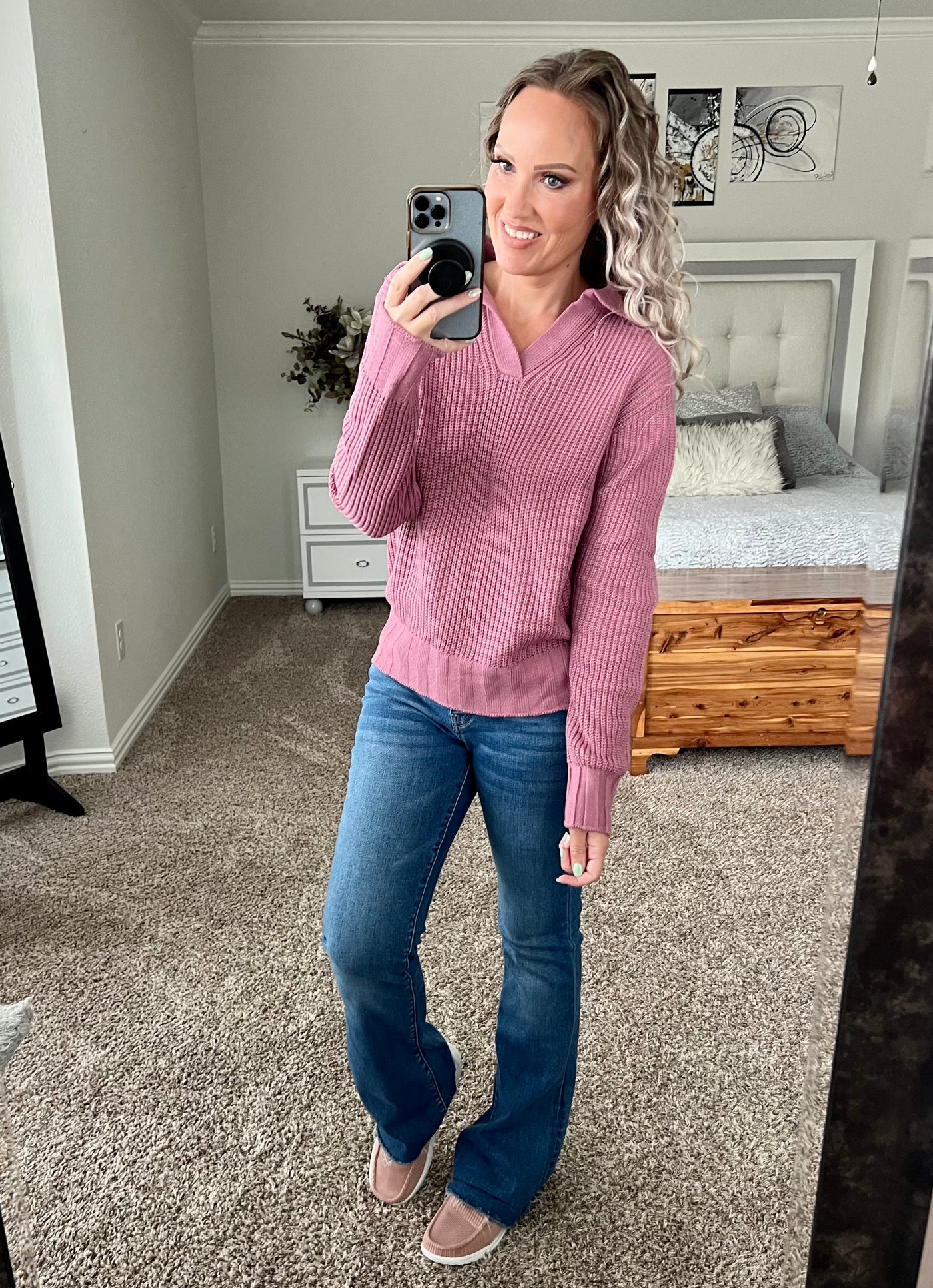 Carrie Collared Knit Sweater