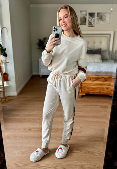 Sami Striped Light Sweatshirt and Drawstring Joggers Set