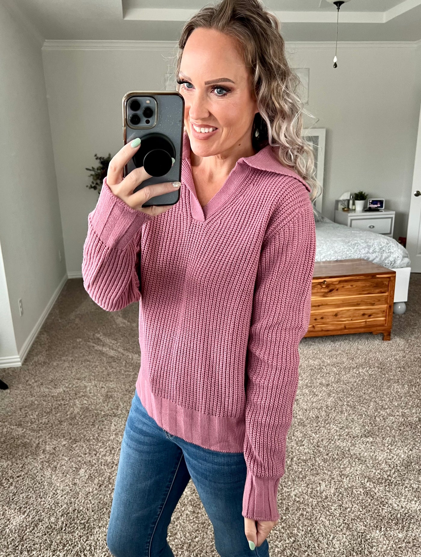 Carrie Collared Knit Sweater