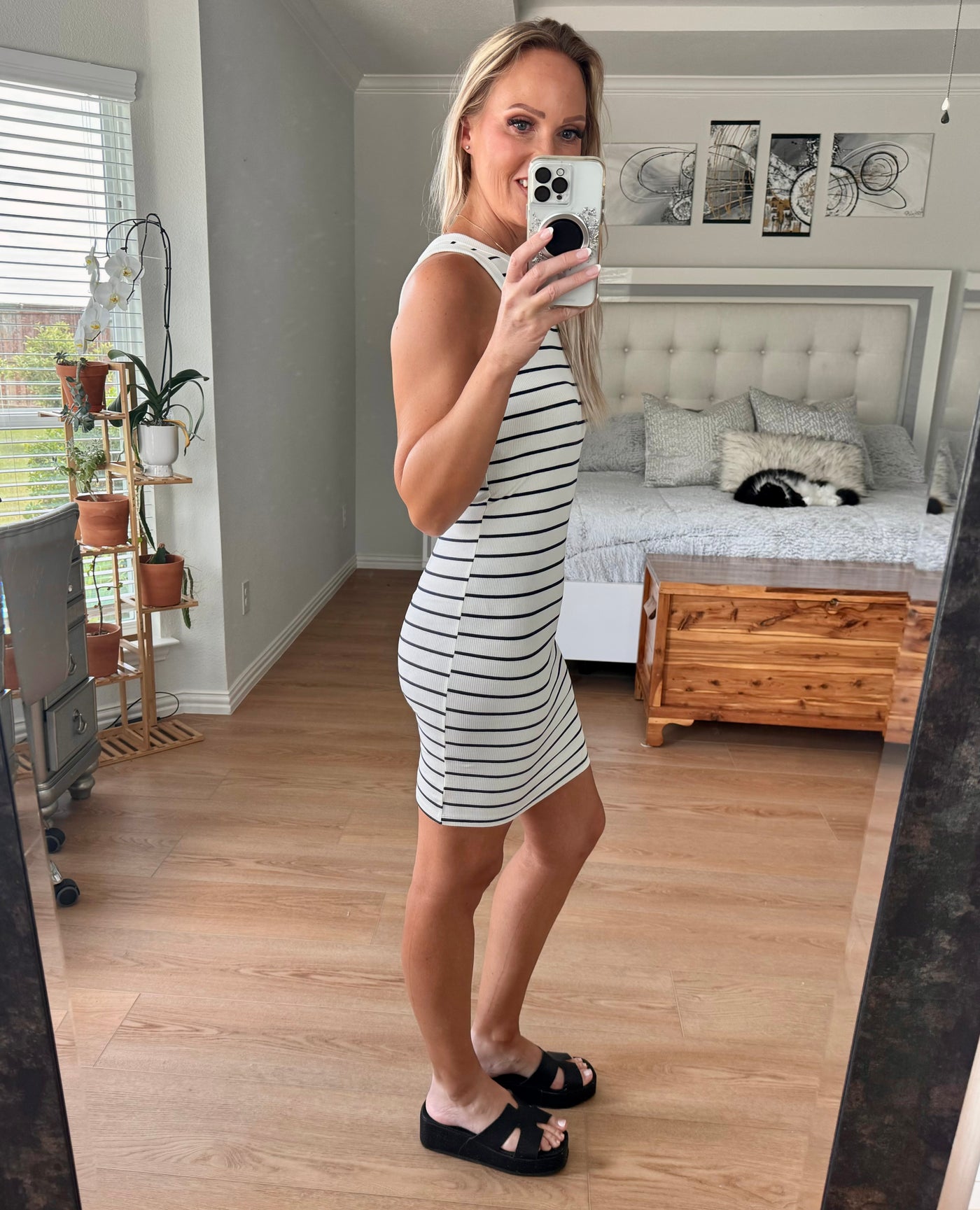 Shelly Striped Bodycon Tank Dress