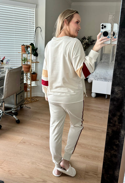 Sami Striped Light Sweatshirt and Drawstring Joggers Set