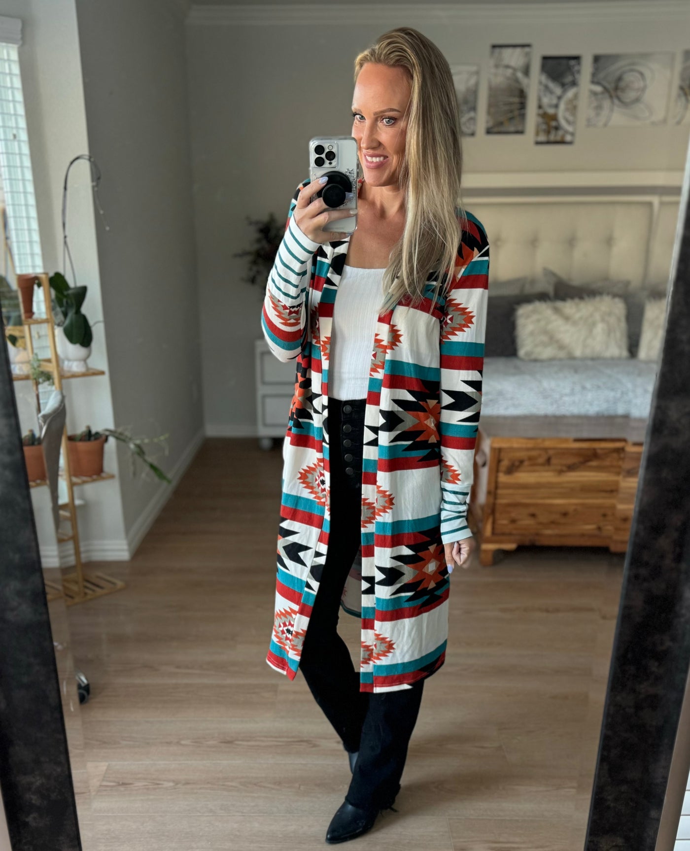 Amelia Aztec Longline Cardigan