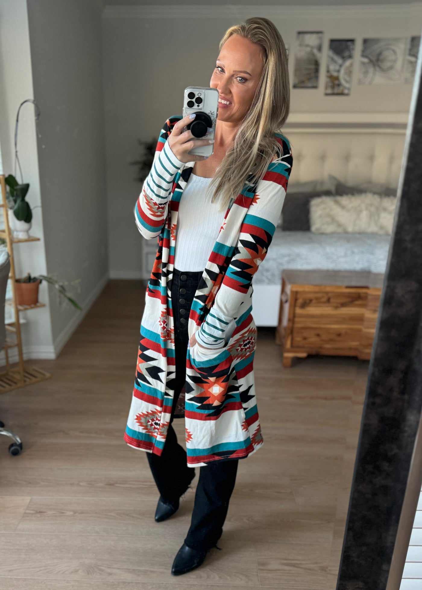 Amelia Aztec Longline Cardigan