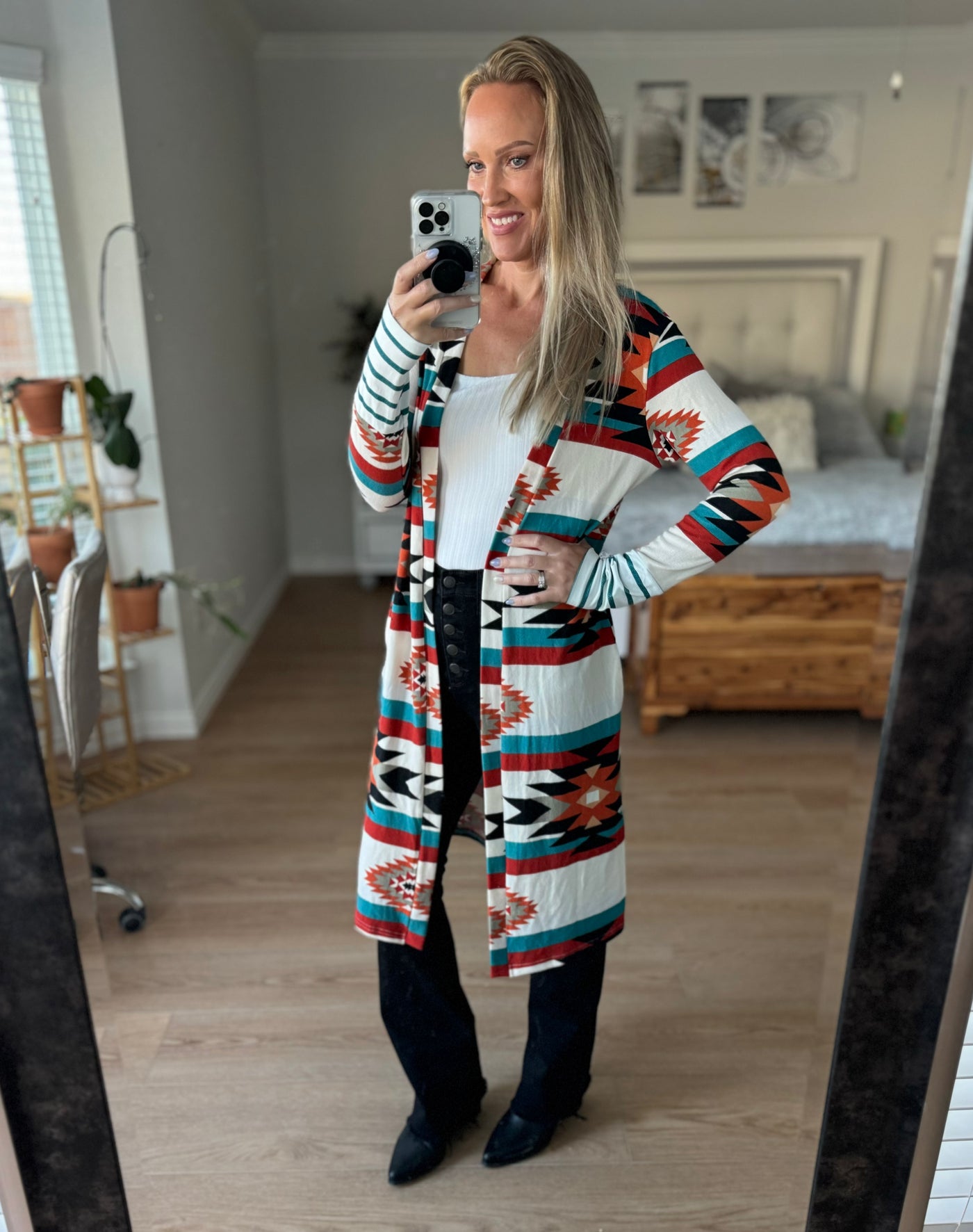 Amelia Aztec Longline Cardigan