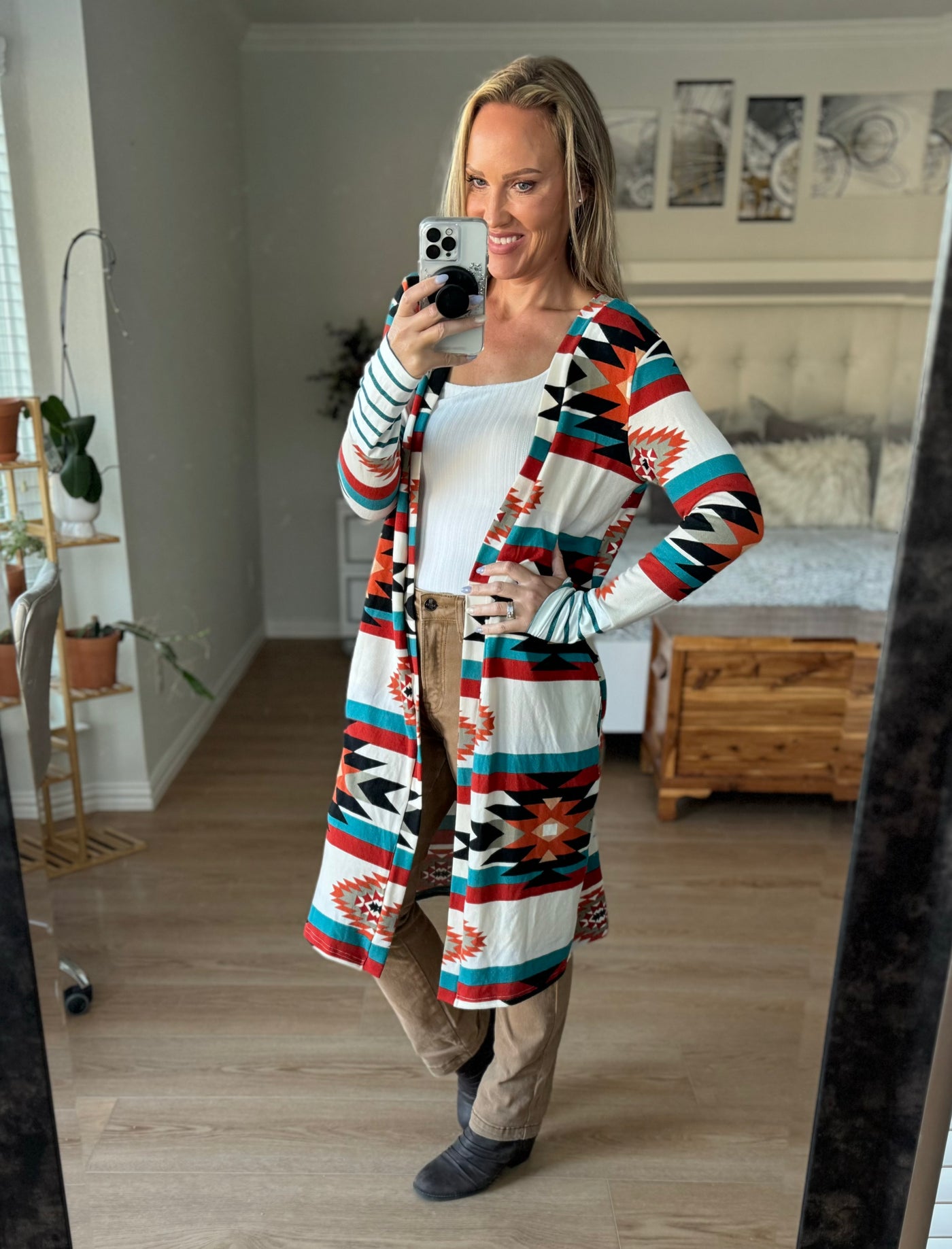 Amelia Aztec Longline Cardigan