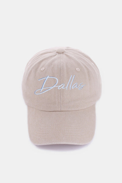 Zenana Washed DALLAS Embroidered Baseball Cap