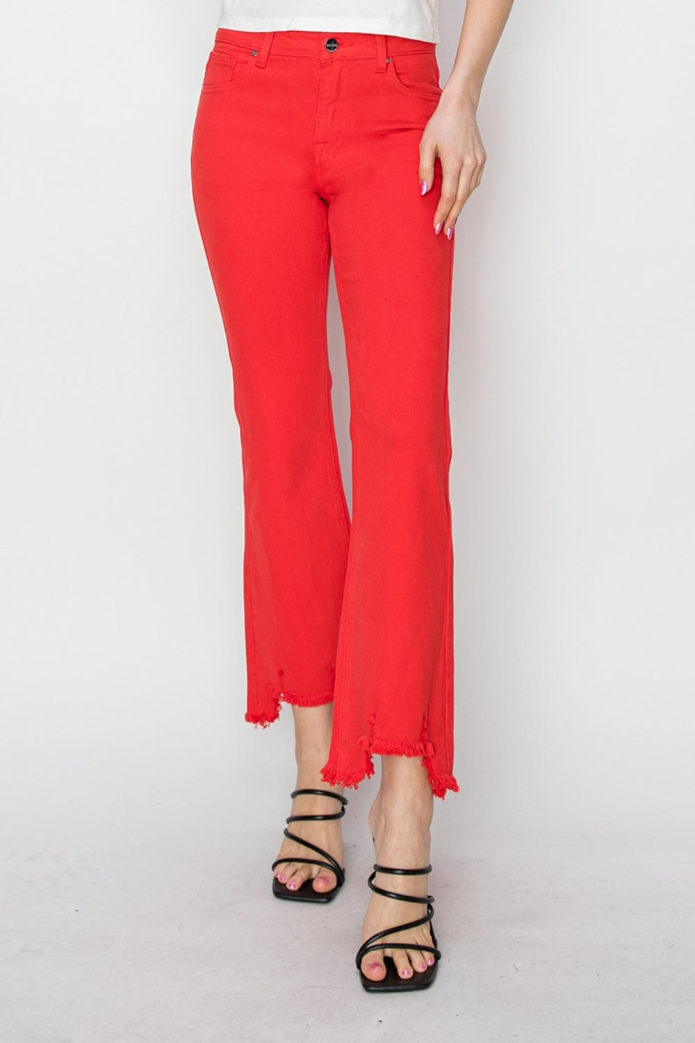 Brylee Raw Hem Red Bootcut RISEN Jeans