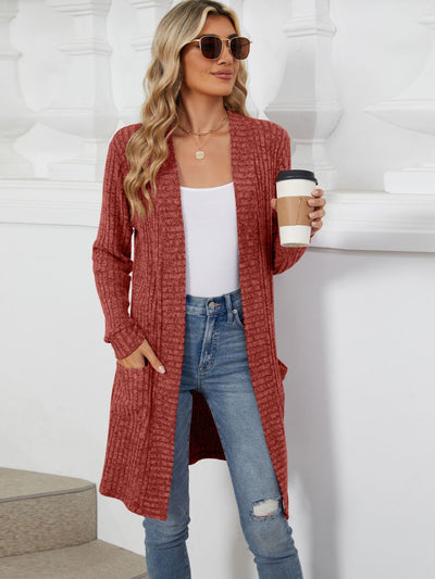 Amber Open Front Soft Ribbed Cardigan