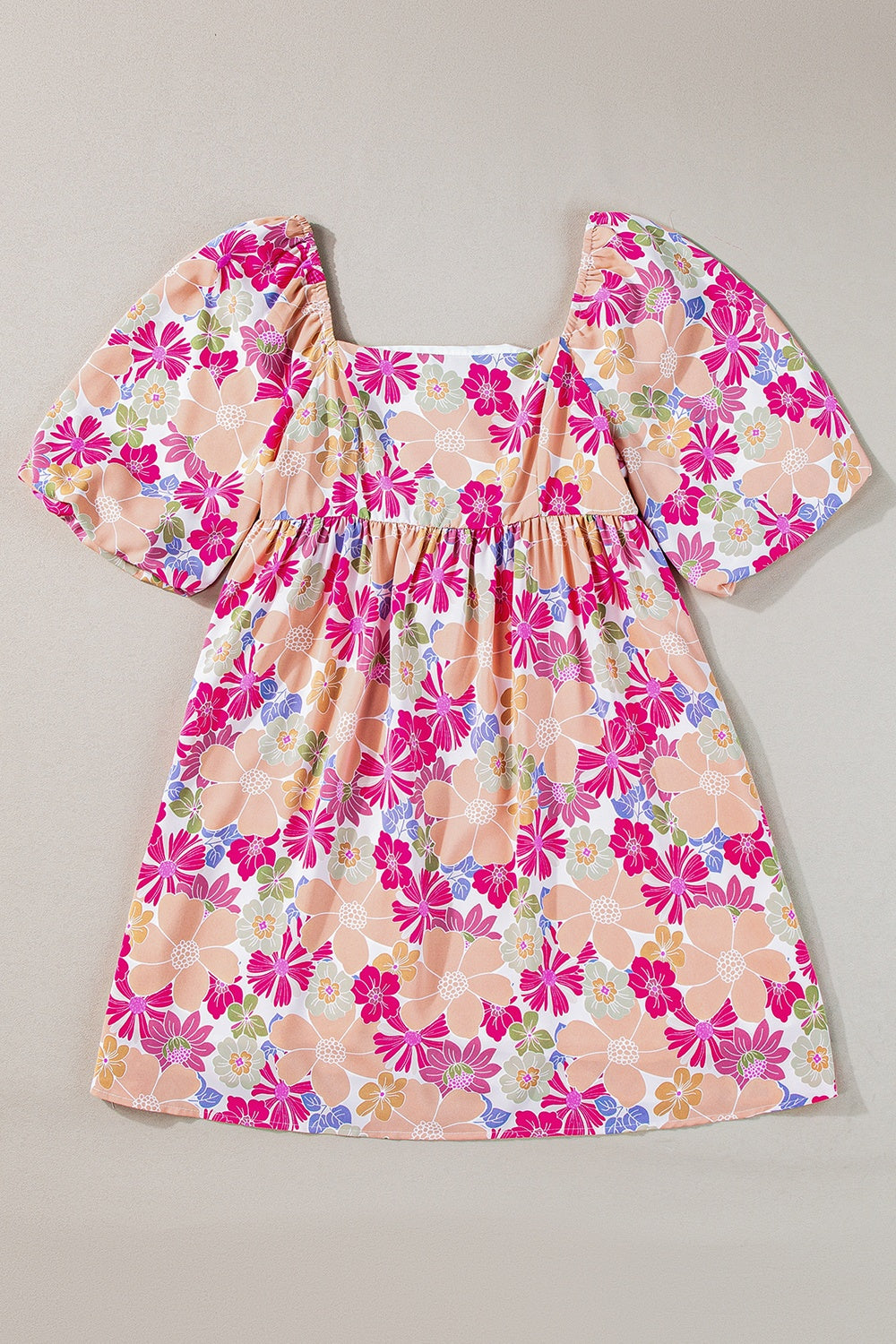 Annabelle Floral Square Neck Half Sleeve Mini Dress