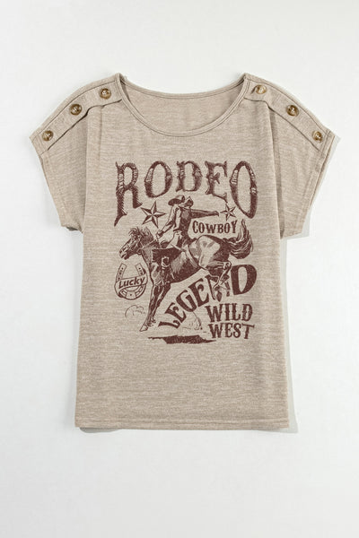 Rodeo Decorative Button Graphic Top