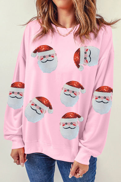 Sequin Santa I Know Him Sweatshirt