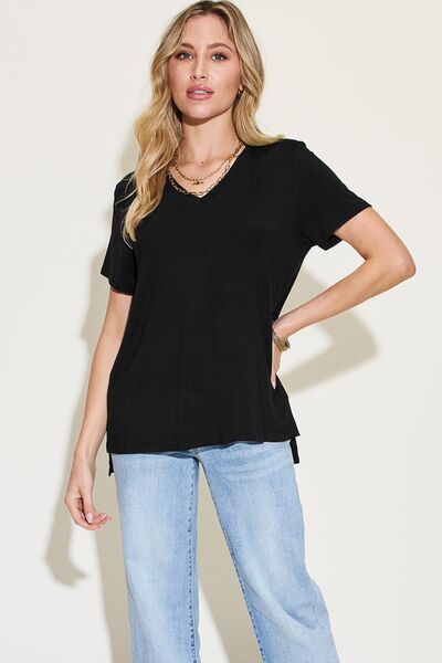 Basic Belles V-Neck High-Low T-Shirt