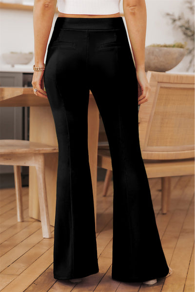 Jennifer Front Slit Flare Leg Pants