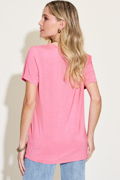 Basic Belles V-Neck High-Low T-Shirt