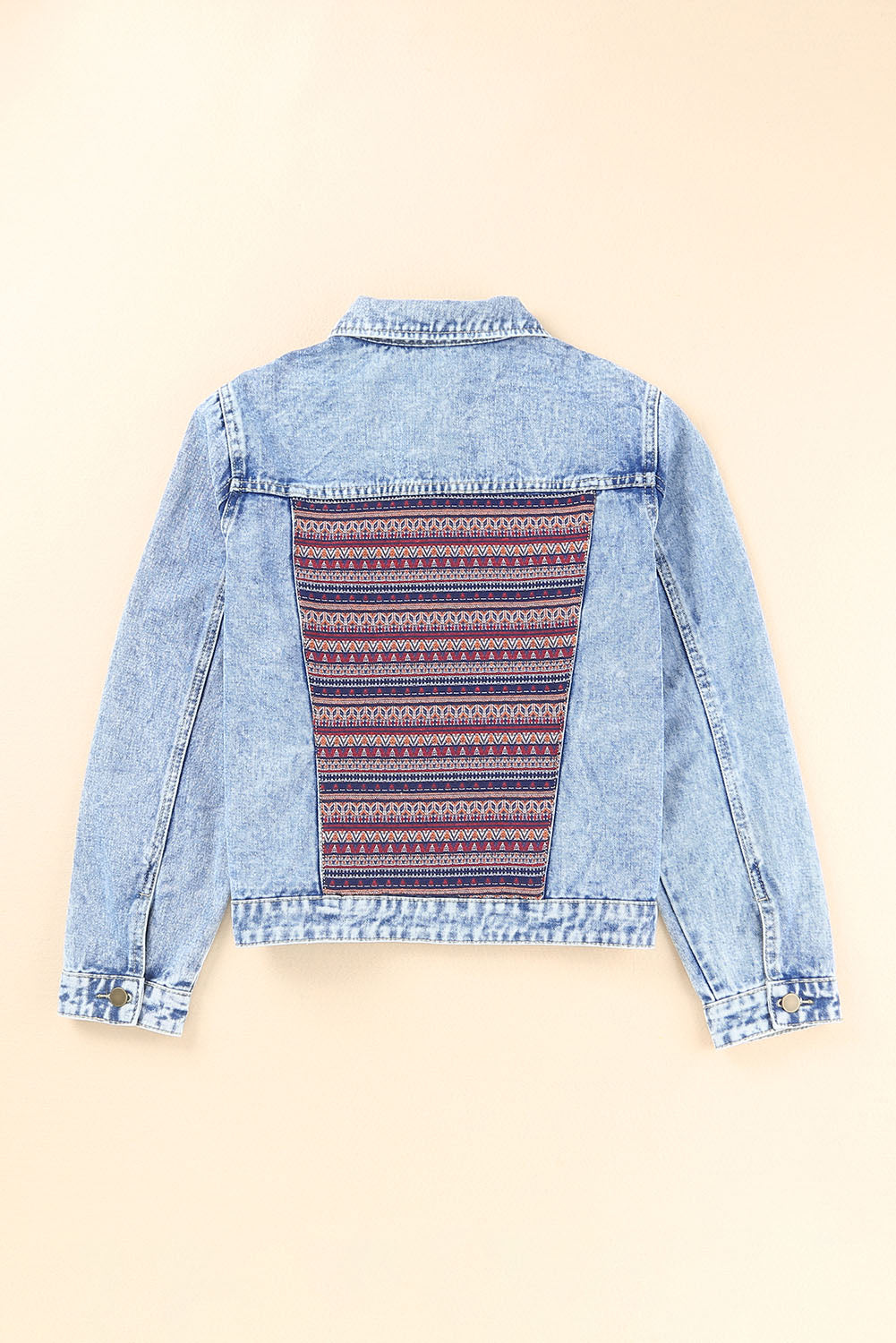 Dixie Printed Distressed Denim Jacket