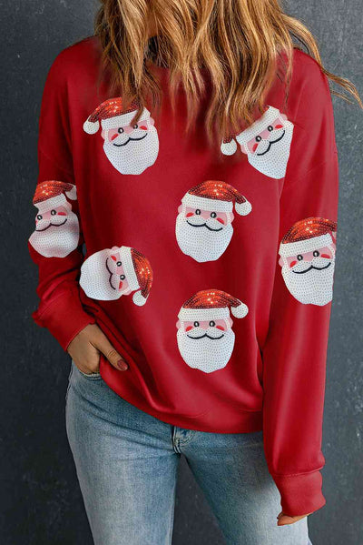 Sequin Santa I Know Him Sweatshirt