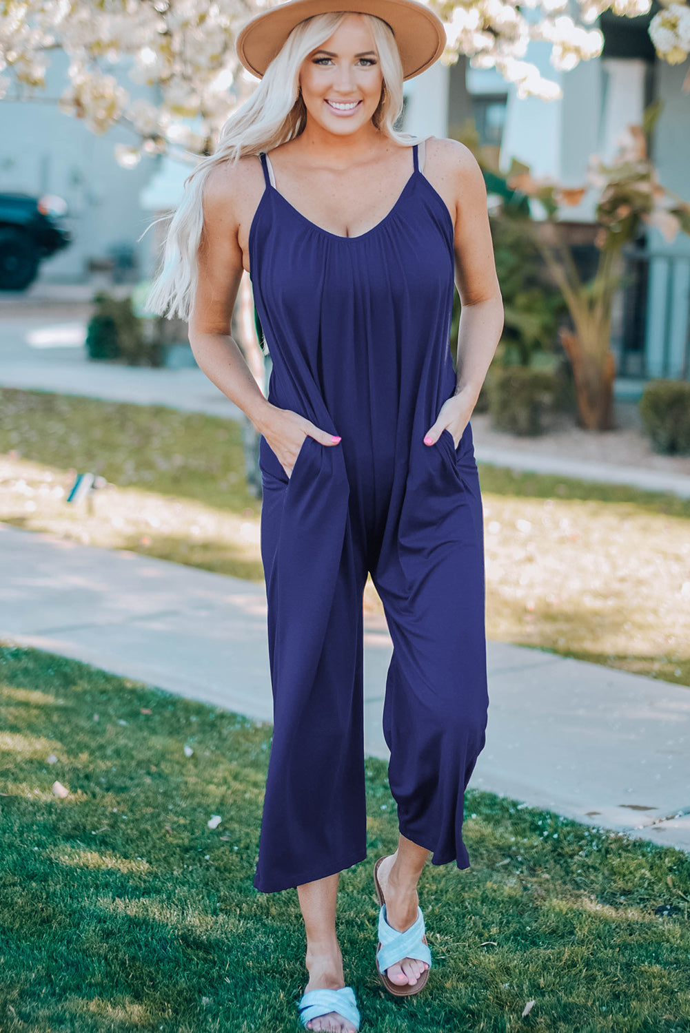 Saige Spaghetti Strap Wide Leg Jumpsuit