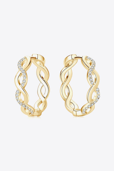 Shades of Sparkle Moissanite Crisscross Hoop Earrings