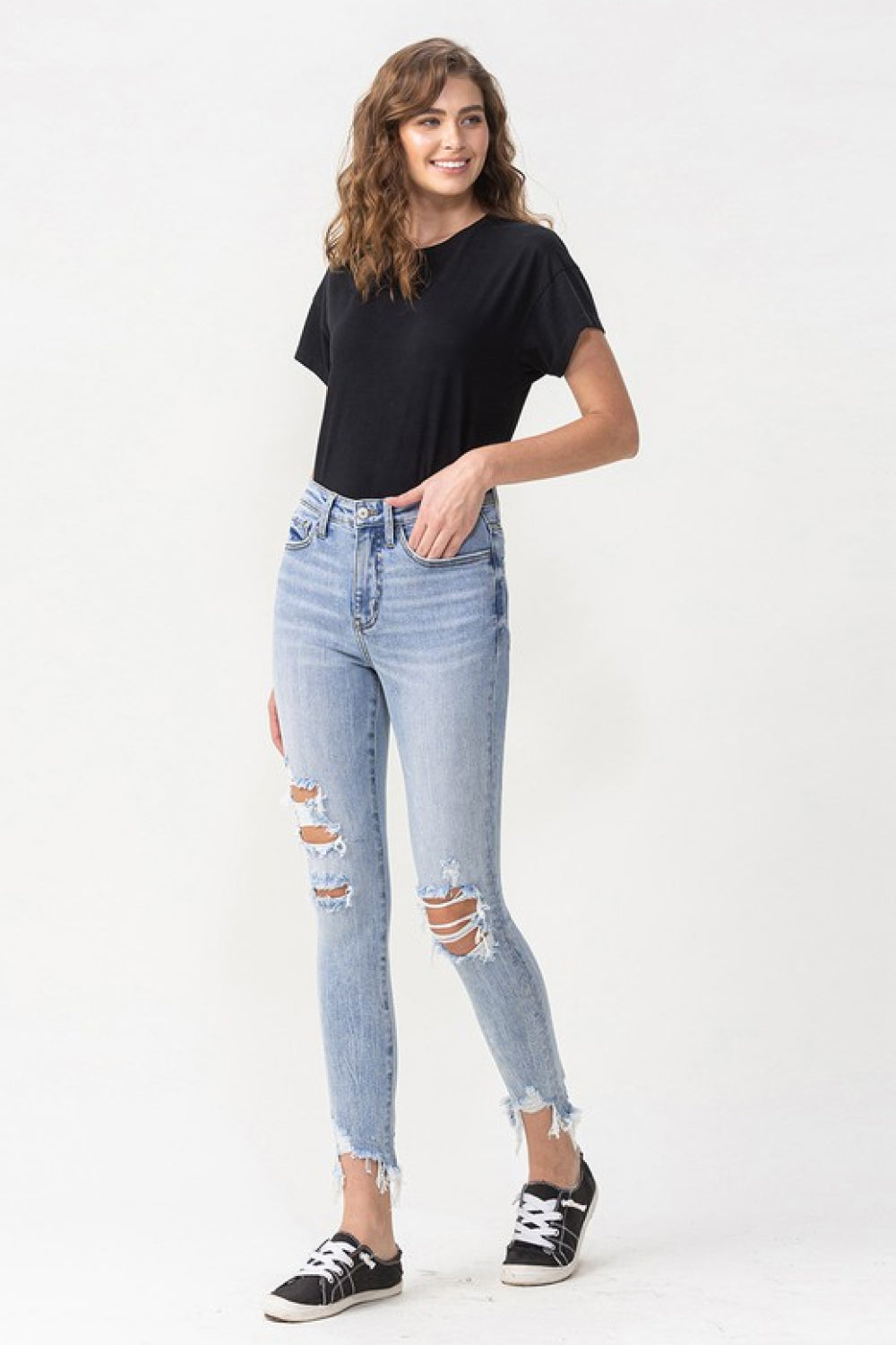 Lauren Distressed High Rise Skinny Lovervet Jeans