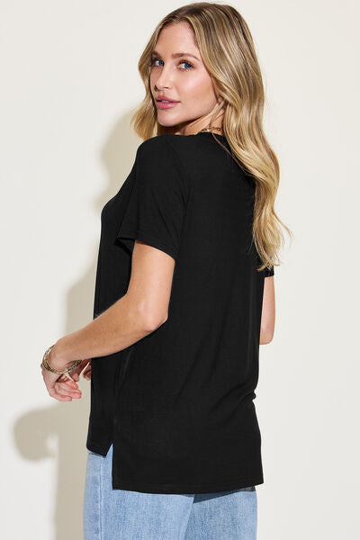 Basic Belles V-Neck High-Low T-Shirt