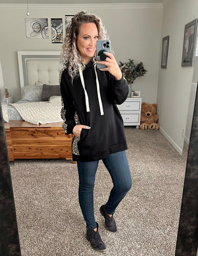 Linda leopard striped hoodie